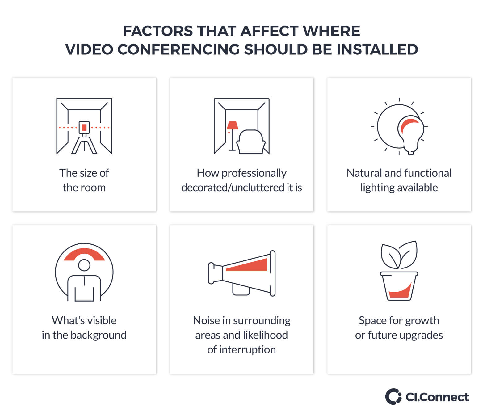 Factors that affect the location of your video conferencing